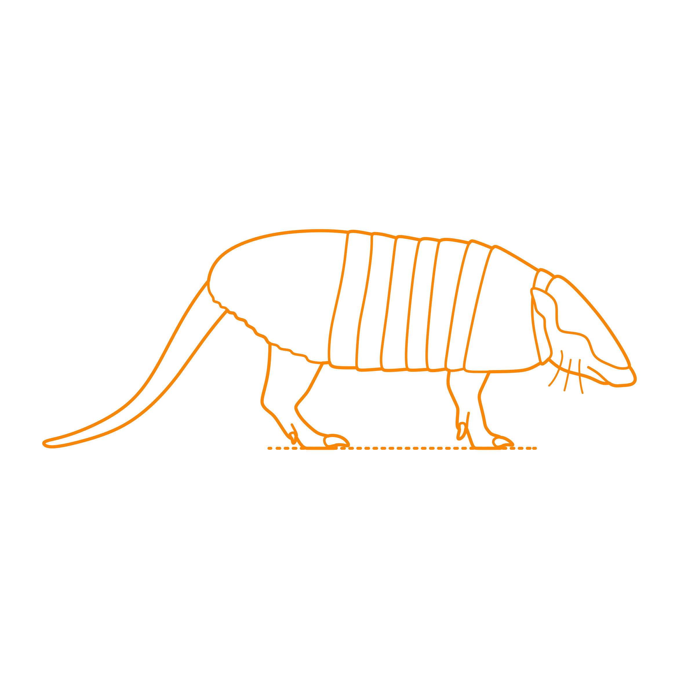 Animals Armadillos Six Banded Armadillo Line Art Svg Vector Free Vectors